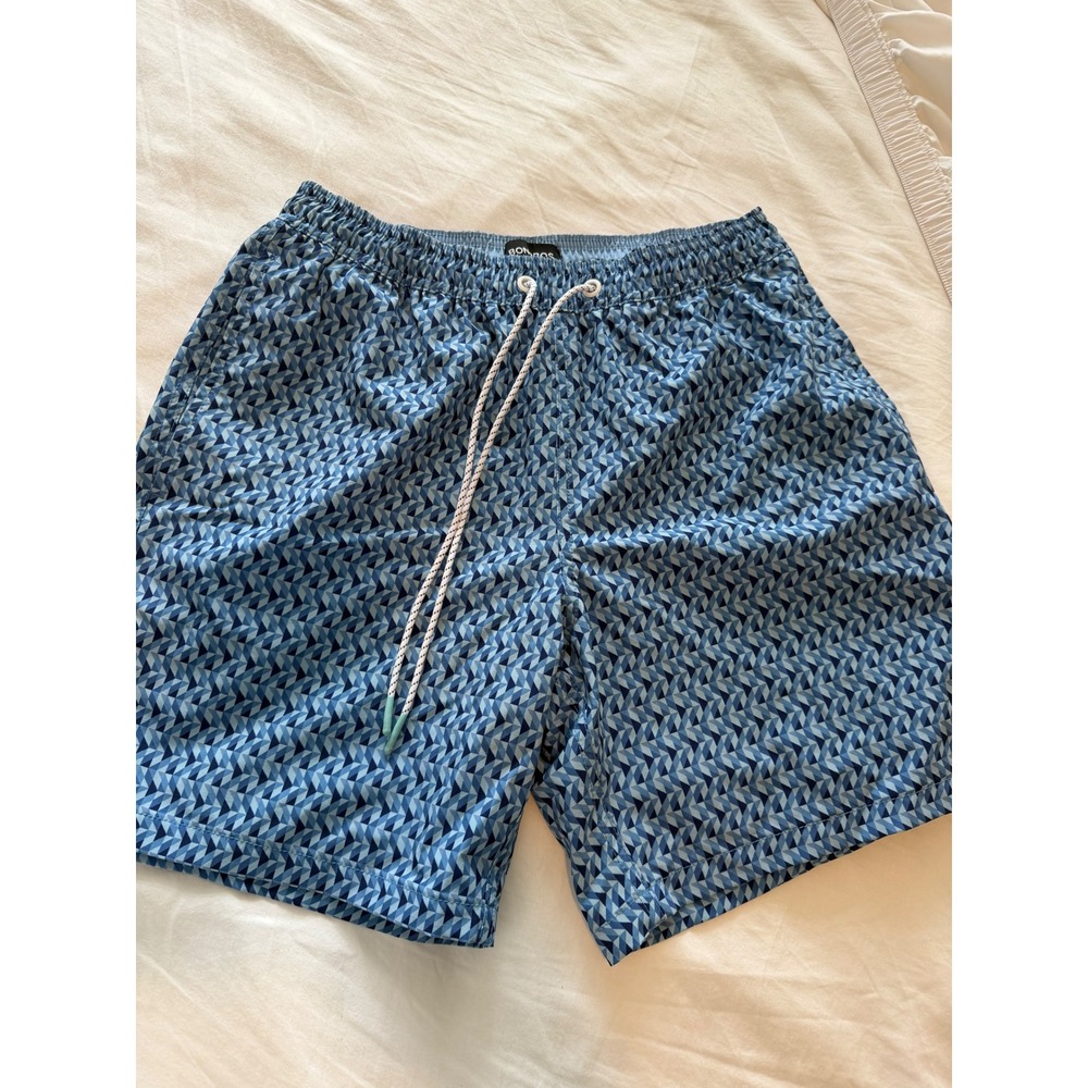 Bonobos Kids Blue Geometric Print Swim Trunks Size S 7 Inch Inseam BOE25309CO